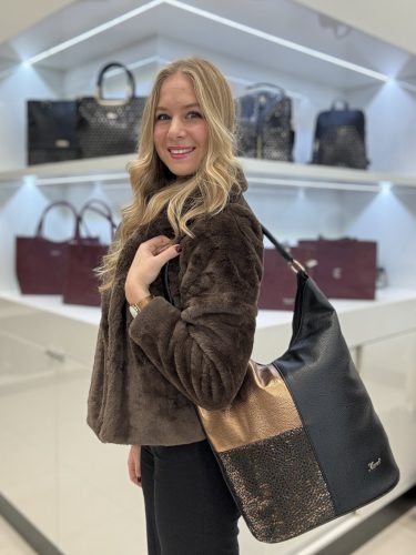 Karen rostbőr táska 9548 fekete arany