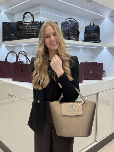 Karen rostbőr táska 9420 bronz virág