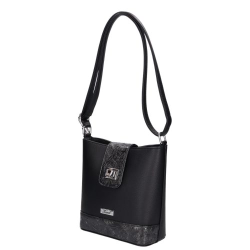 Karen rostbőr táska 9437 fekete új virág