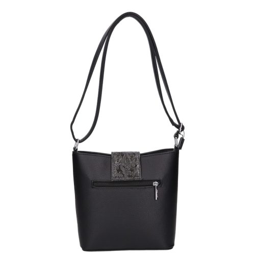 Karen rostbőr táska 9437 fekete új virág