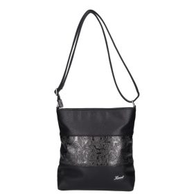 Karen rostbőr női táska N 099 fekete új virág