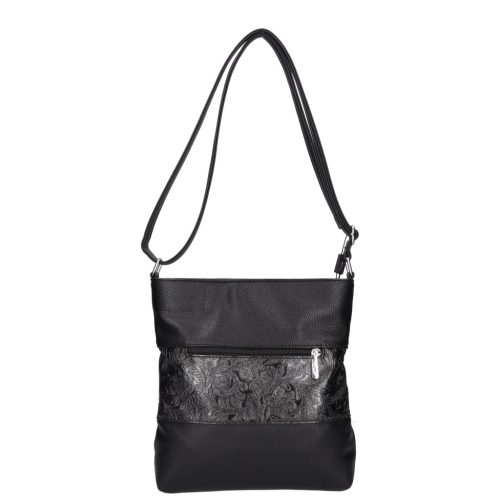 Karen rostbőr női táska N 099 fekete új virág