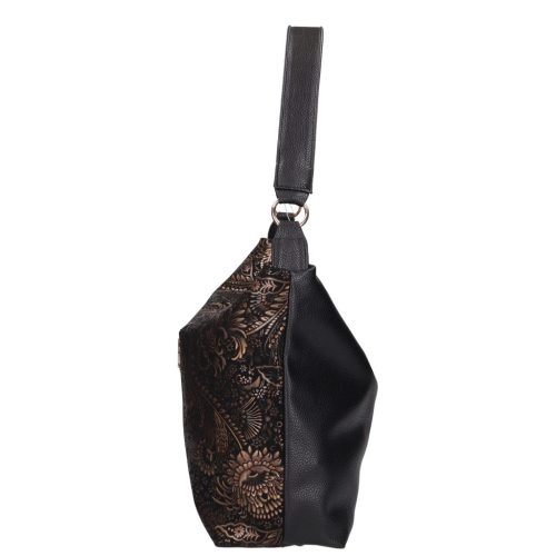 Chiara rostbőr táska L 327 fekete arany virág