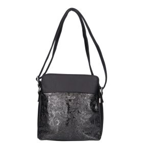 Karen rostbőr táska D 214 fekete új virág