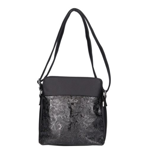 Karen rostbőr táska D 214 fekete új virág