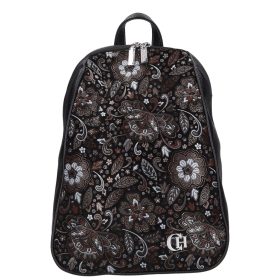 Chiara rostbőr táska E 6028-G fekete barna virág