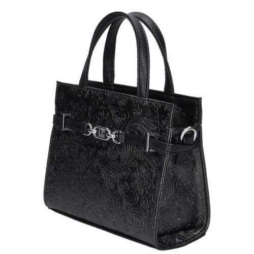 Chiara rostbőr táska K 7038 fekete virág