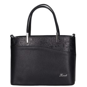 Karen rostbőr női táska D 444 fekete virág