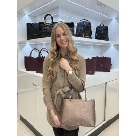 Karen rostbőr táska D 687 bronz virág