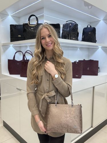 Karen rostbőr táska D 687 bronz virág