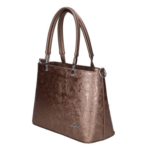 Karen rostbőr táska D 687 bronz virág