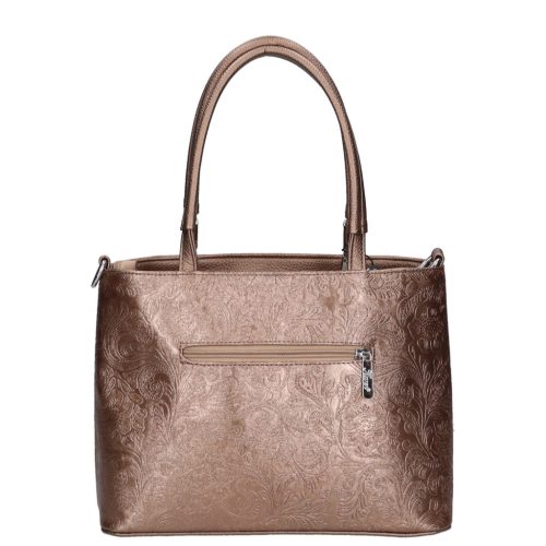Karen rostbőr táska D 687 bronz virág