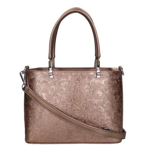 Karen rostbőr táska D 687 bronz virág