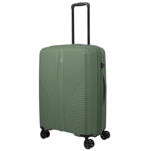 Travelite Air Striple M zöld bővíthető közepes méretű bőrönd