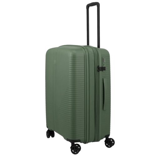 Travelite Air Striple M zöld bővíthető közepes méretű bőrönd