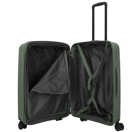 Travelite Air Striple M zöld bővíthető közepes méretű bőrönd