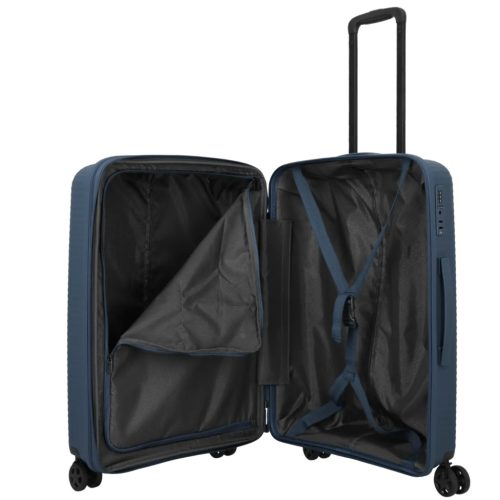 Travelite Air Striple M kék bővíthető közepes méretű bőrönd