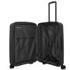 Travelite Air Striple M fekete bővíthető közepes méretű bőrönd