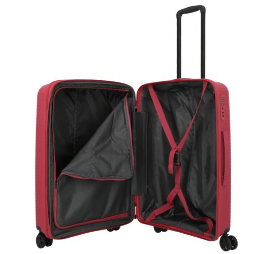 Travelite Air Striple M piros bővíthető közepes méretű bőrönd