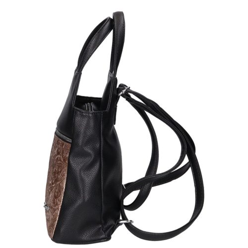 Karen 9549 fekete bronz virág rostbőr női táska