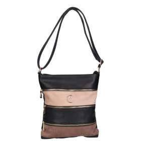 Karen 9508 fekete drapp rostbőr női táska