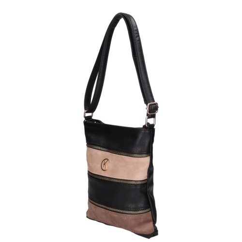 Karen 9508 fekete drapp rostbőr női táska