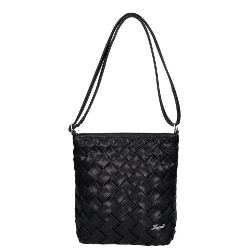 Karen D 693 bis fekete fonott rostbőr női táska