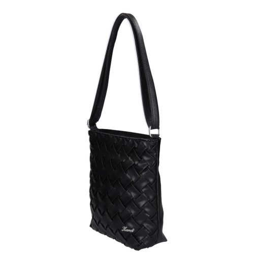 Karen D 693 bis fekete fonott rostbőr női táska