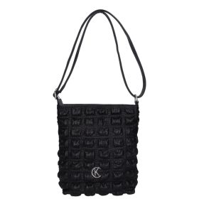 Karen D 693 bis fekete nyomott rostbőr női táska