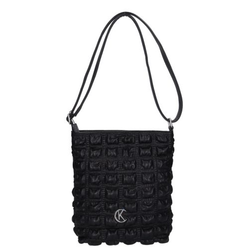 Karen D 693 bis fekete nyomott rostbőr női táska