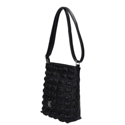 Karen D 693 bis fekete nyomott rostbőr női táska