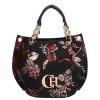 Chiara K 772 bis fekete bordó virág rostbőr női táska