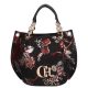 Chiara K 772 bis fekete bordó virág rostbőr női táska
