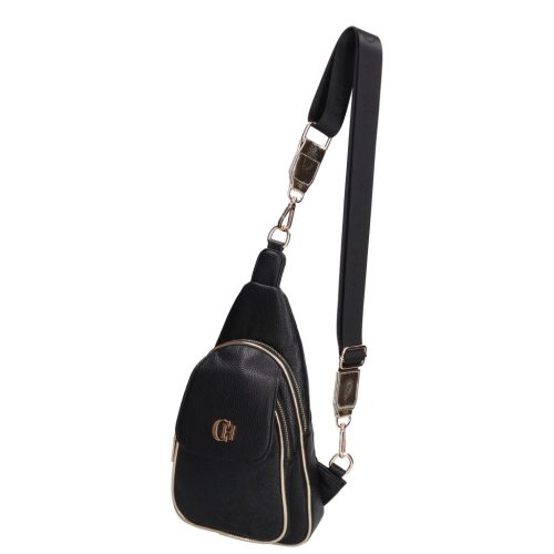 Chiara I 5037 fekete virág rostbőr női táska