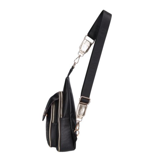 Chiara I 5037 fekete virág rostbőr női táska