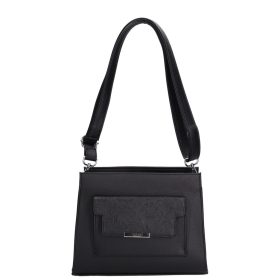 Chiara I 5064 fekete virág rostbőr női táska