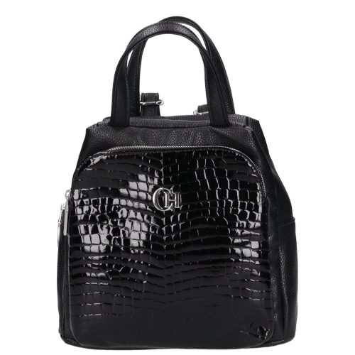 Chiara rostbőr táska K 7044 fekete lakk kroko