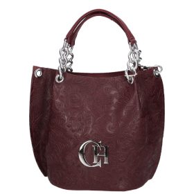 Chiara K 772 bis bordó virág ezüt cipp rostbőr táska