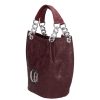 Chiara K 772 bis bordó virág ezüt cipp rostbőr táska