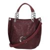 Chiara K 772 bis bordó virág ezüt cipp rostbőr táska