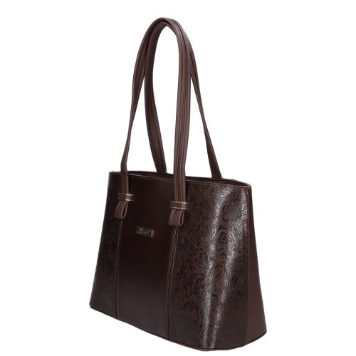 Karen 1432-2 barna virág rostbőr táska