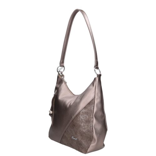 Karen 2397 bronz virág rostbőr női táska