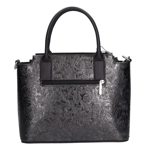 Karen 1721 fekete virág rostbőr női táska