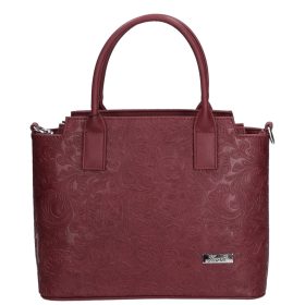 Karen 1721 bordó virág rostbőr női táska