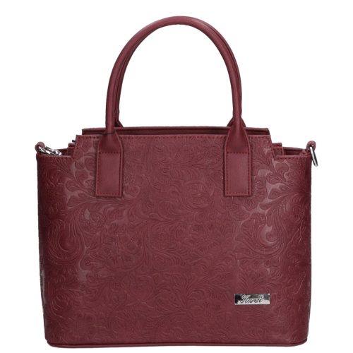 Karen 1721 bordó virág rostbőr női táska