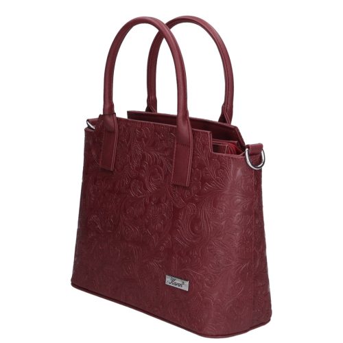 Karen 1721 bordó virág rostbőr női táska