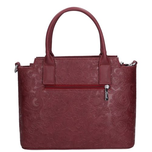 Karen 1721 bordó virág rostbőr női táska