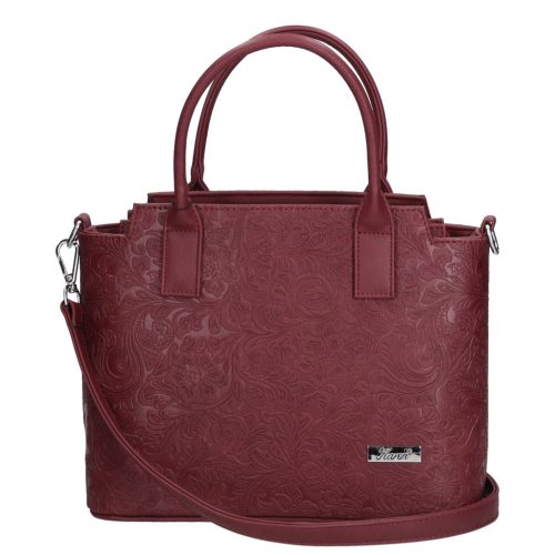 Karen 1721 bordó virág rostbőr női táska