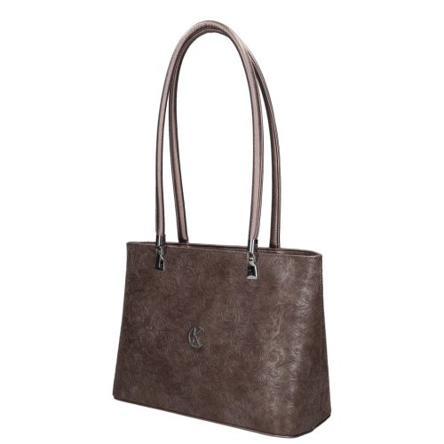 Karen 1731 bronz virág rostbőr táska