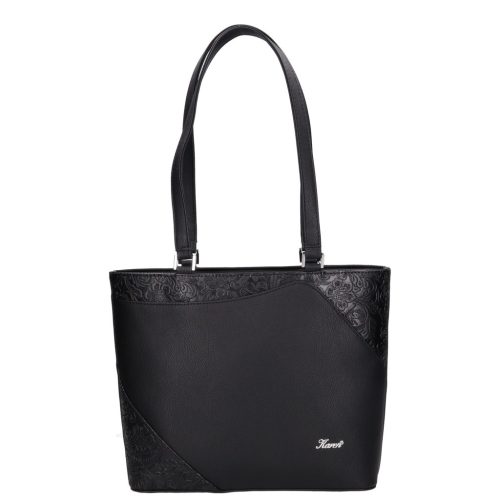 Karen rostbőr táska 1522 fekete új virág